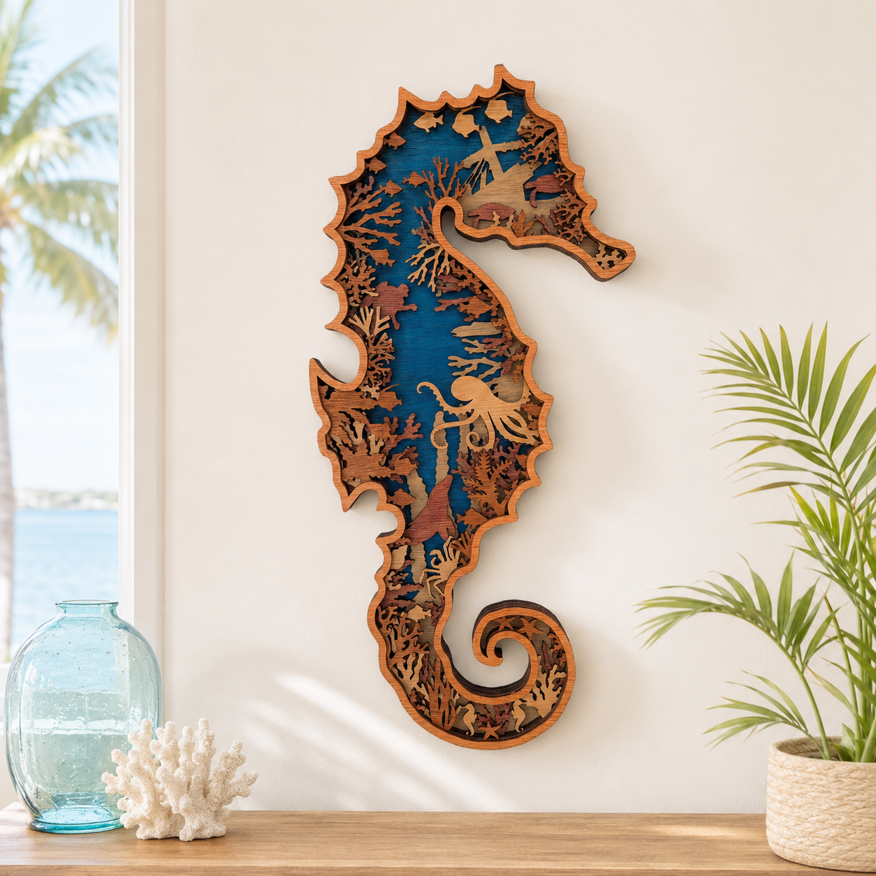 SEAHORSE Multi Layer Wall Art