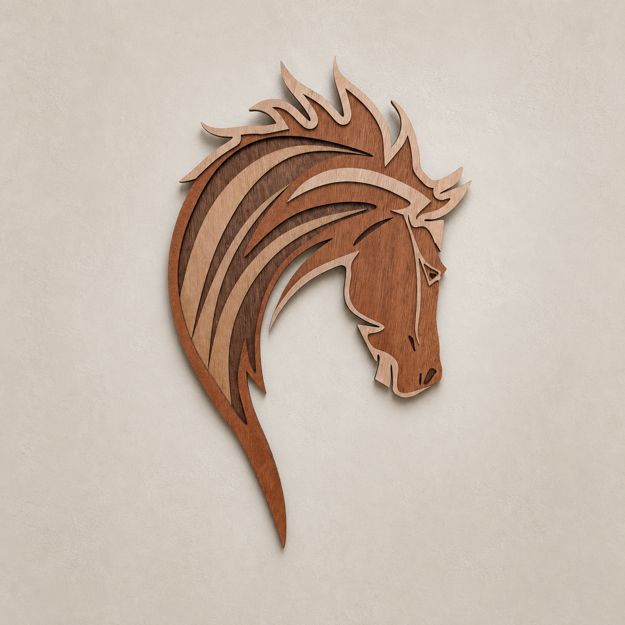 MUSTANG HORSE HEAD Wood Wall Art