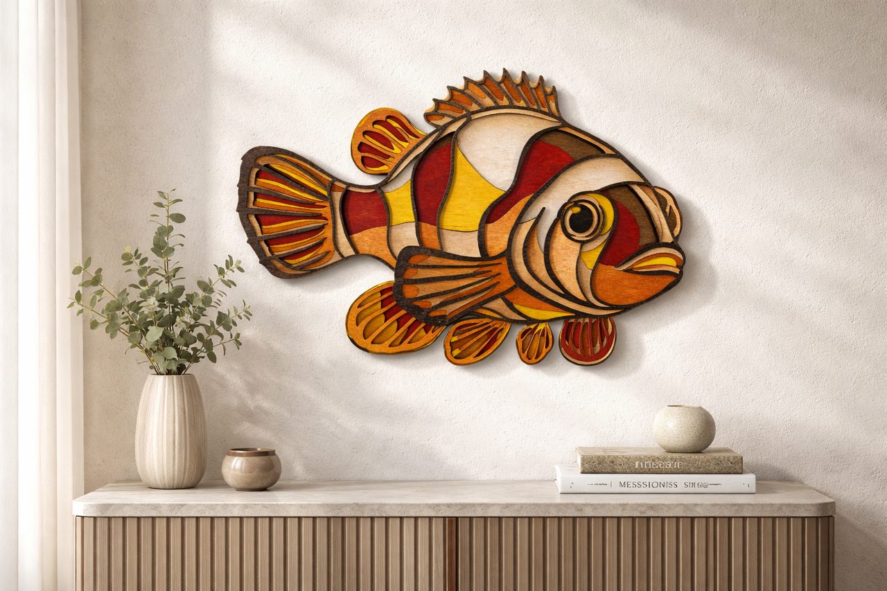 Clownfish Wood Wall Art