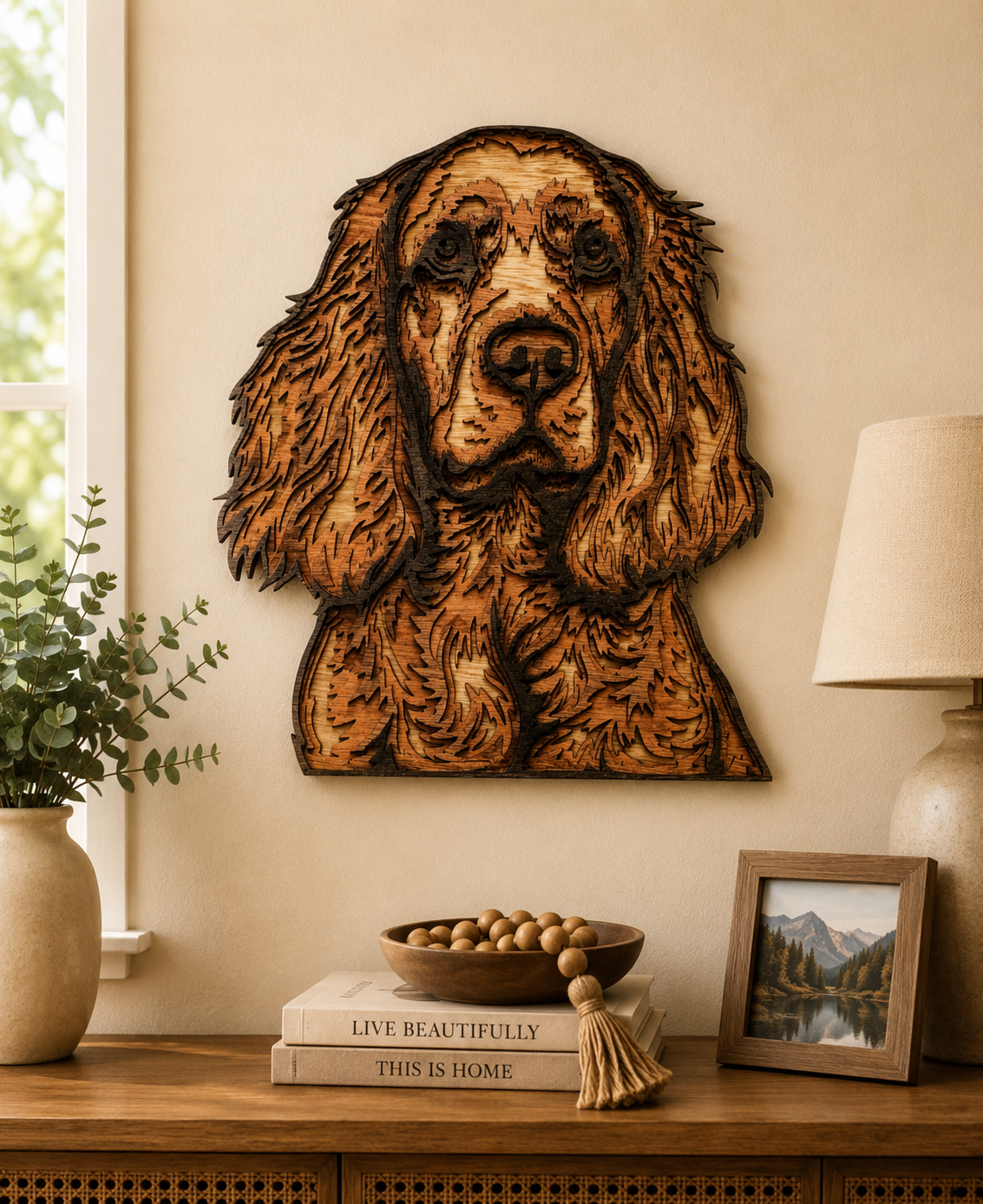 3D Cocker Spaniel Wood Wall Art