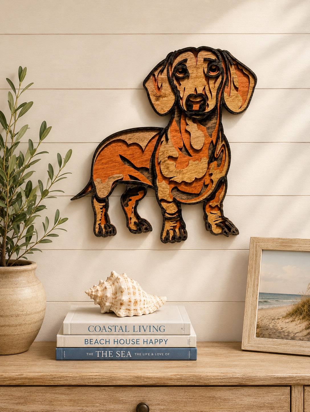 3D Dachshund Wood Wall Art