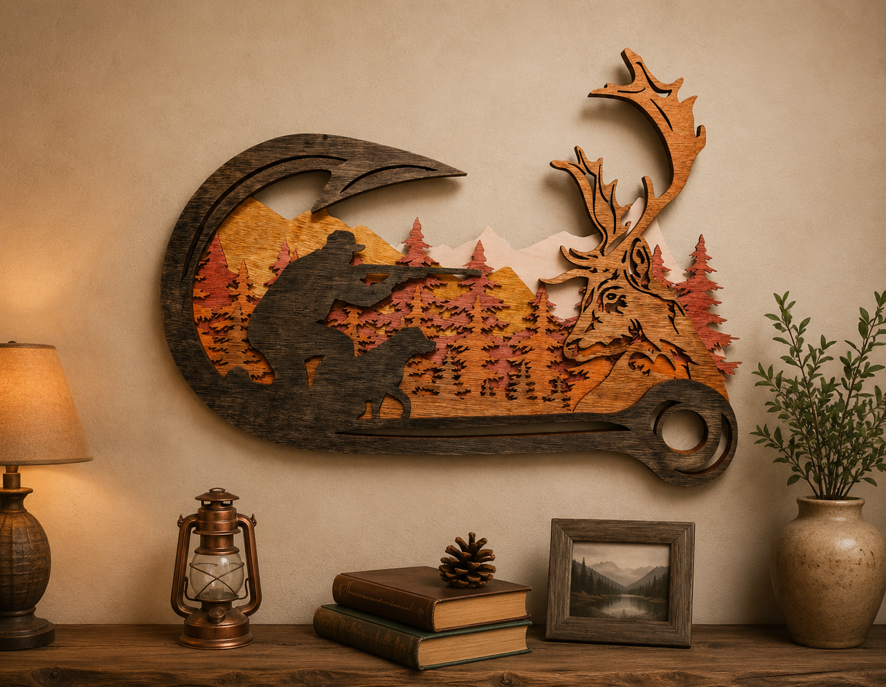 Deer Hunting Scene Wall Art