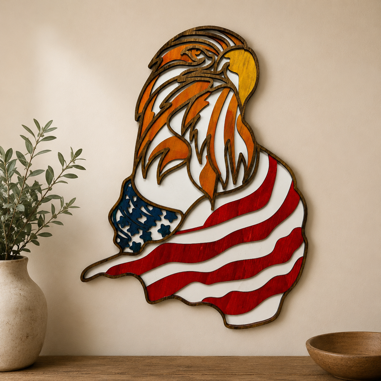 Eagle & USA Flag Wall Art
