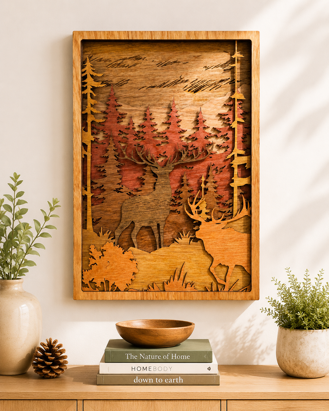 Elk & Buck Wood Wall Art