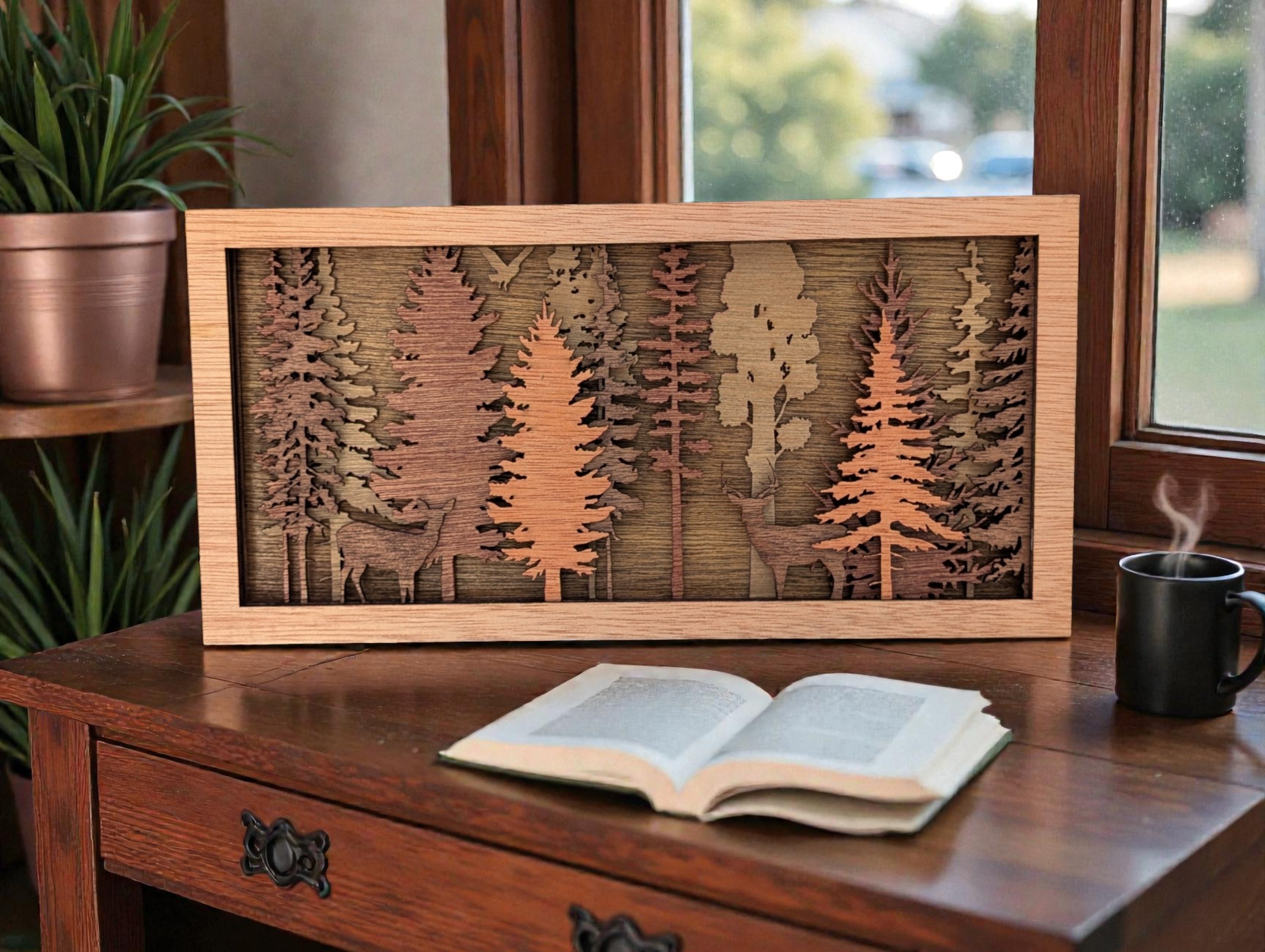 Wildlife in Forest Scene