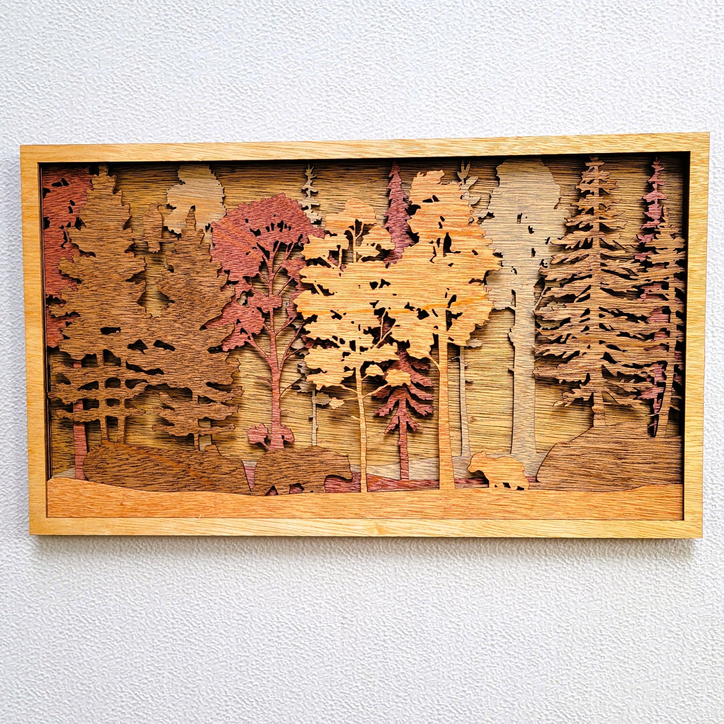 3D Mama and Baby Bears Wood Wall Art