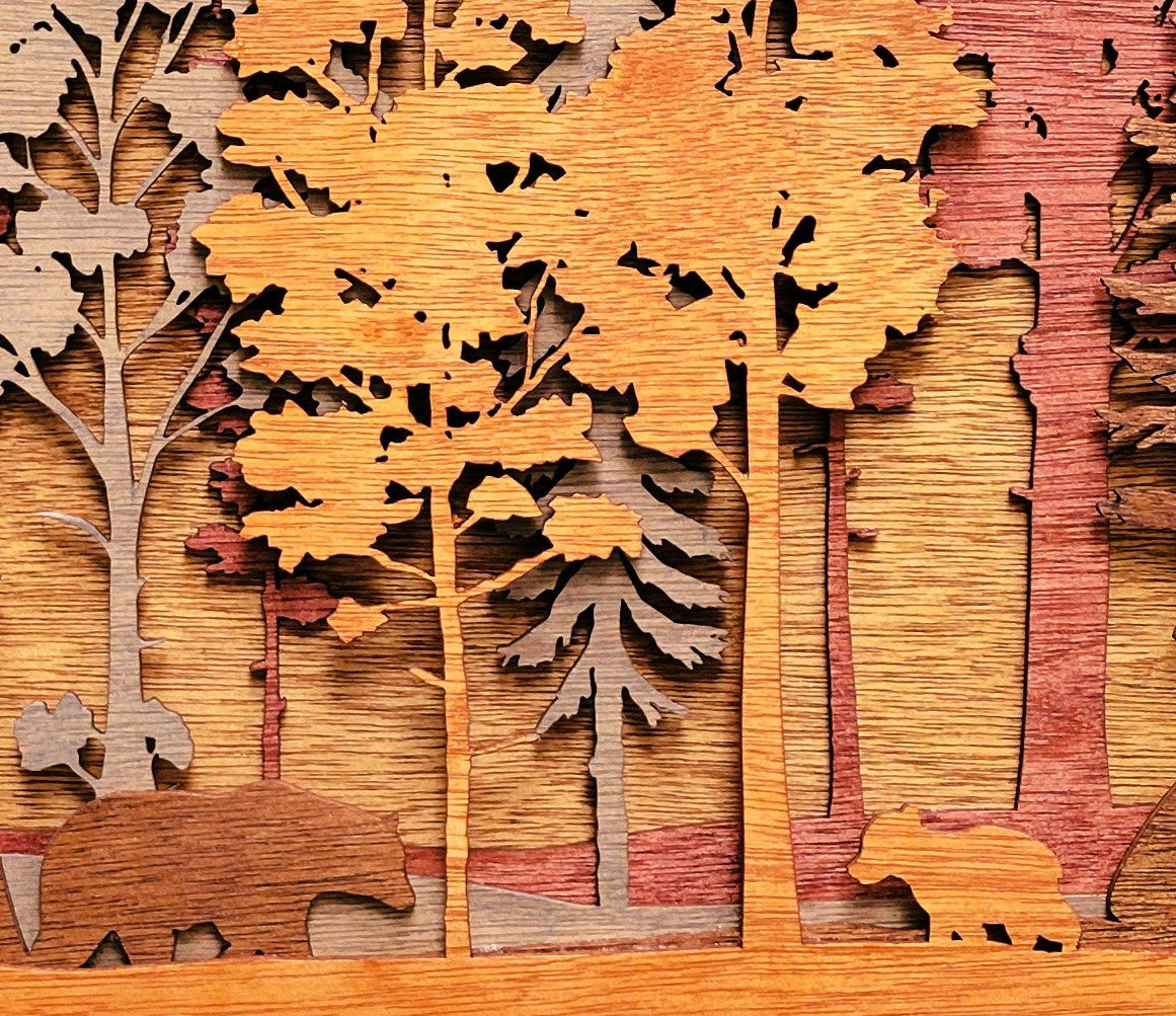 3D Mama and Baby Bears Wood Wall Art