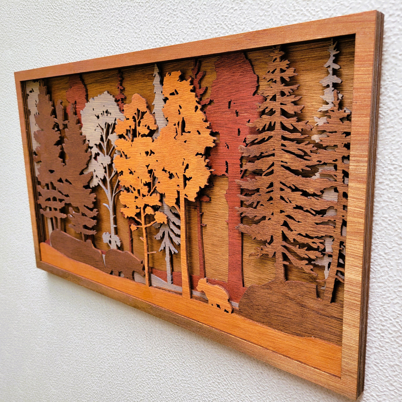 3D Mama and Baby Bears Wood Wall Art