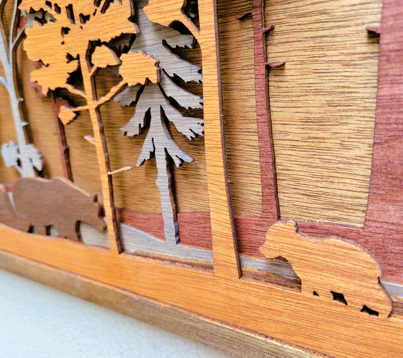 3D Mama and Baby Bears Wood Wall Art