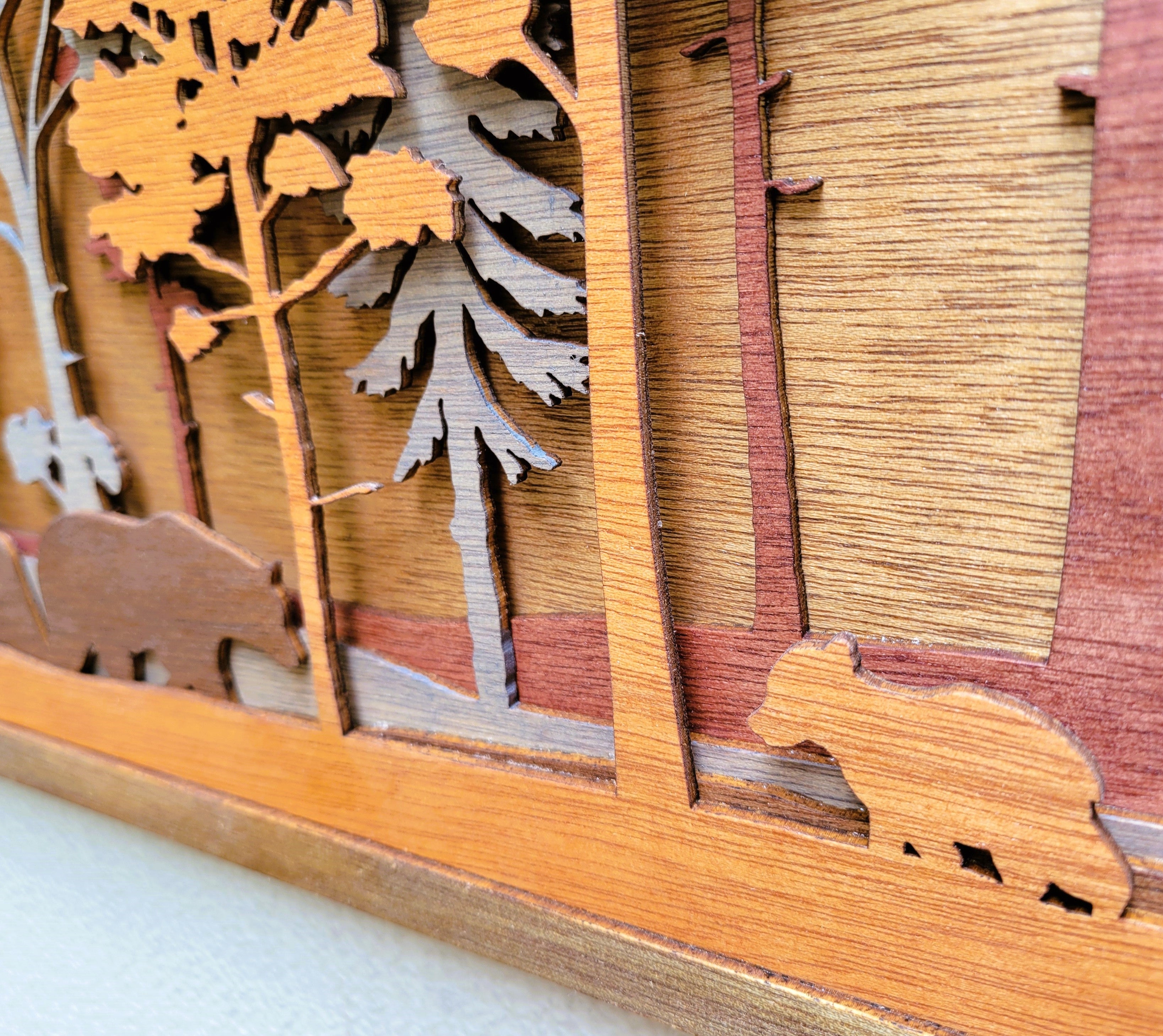 3D Mama and Baby Bears Wood Wall Art