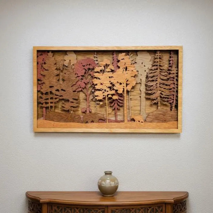 3D Mama and Baby Bears Wood Wall Art
