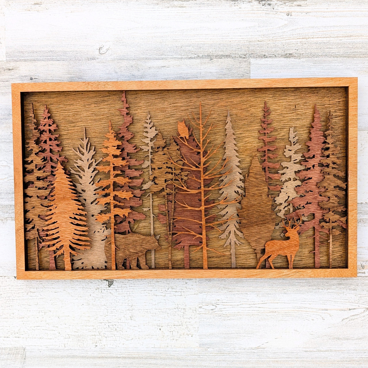 Bear, Buck & Owl Forest Scene