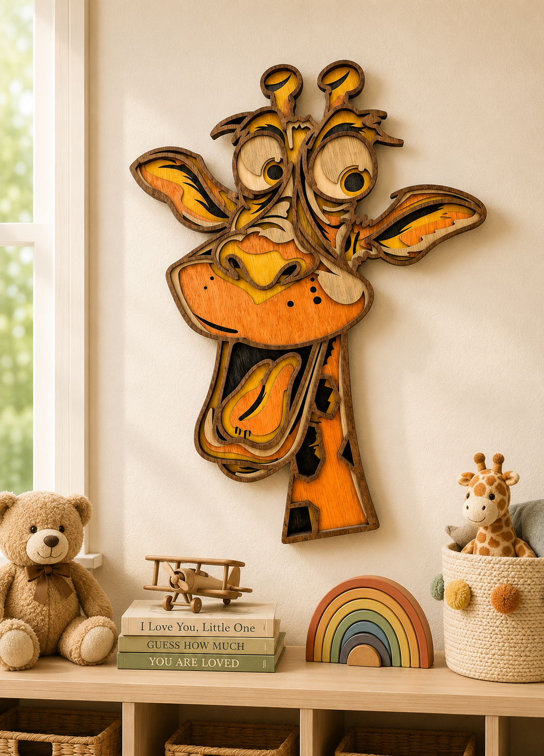 3D Fun Giraffe Wood Wall Art