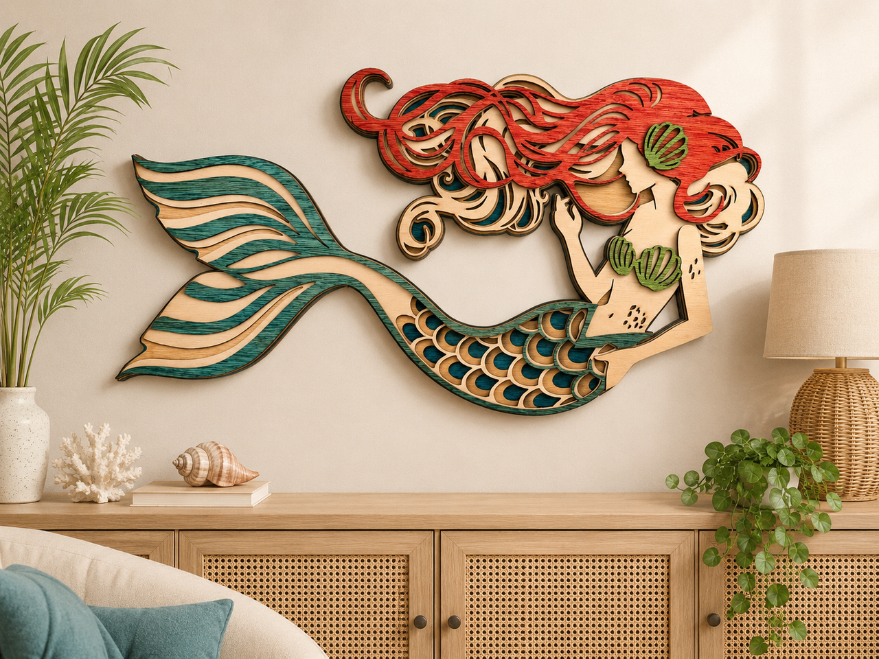 MERMAID Wood Wall Art