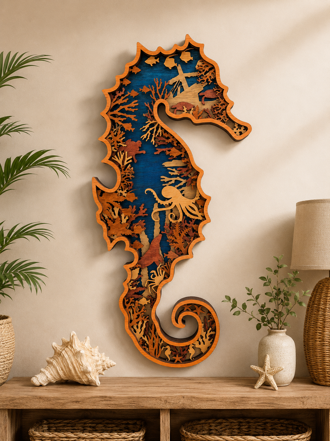 SEAHORSE Multi Layer Wall Art
