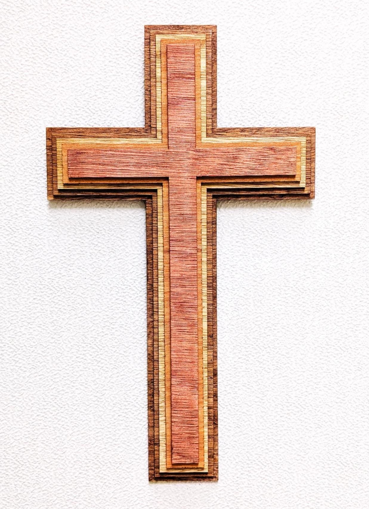 Handcrafted Stained Wood Cross