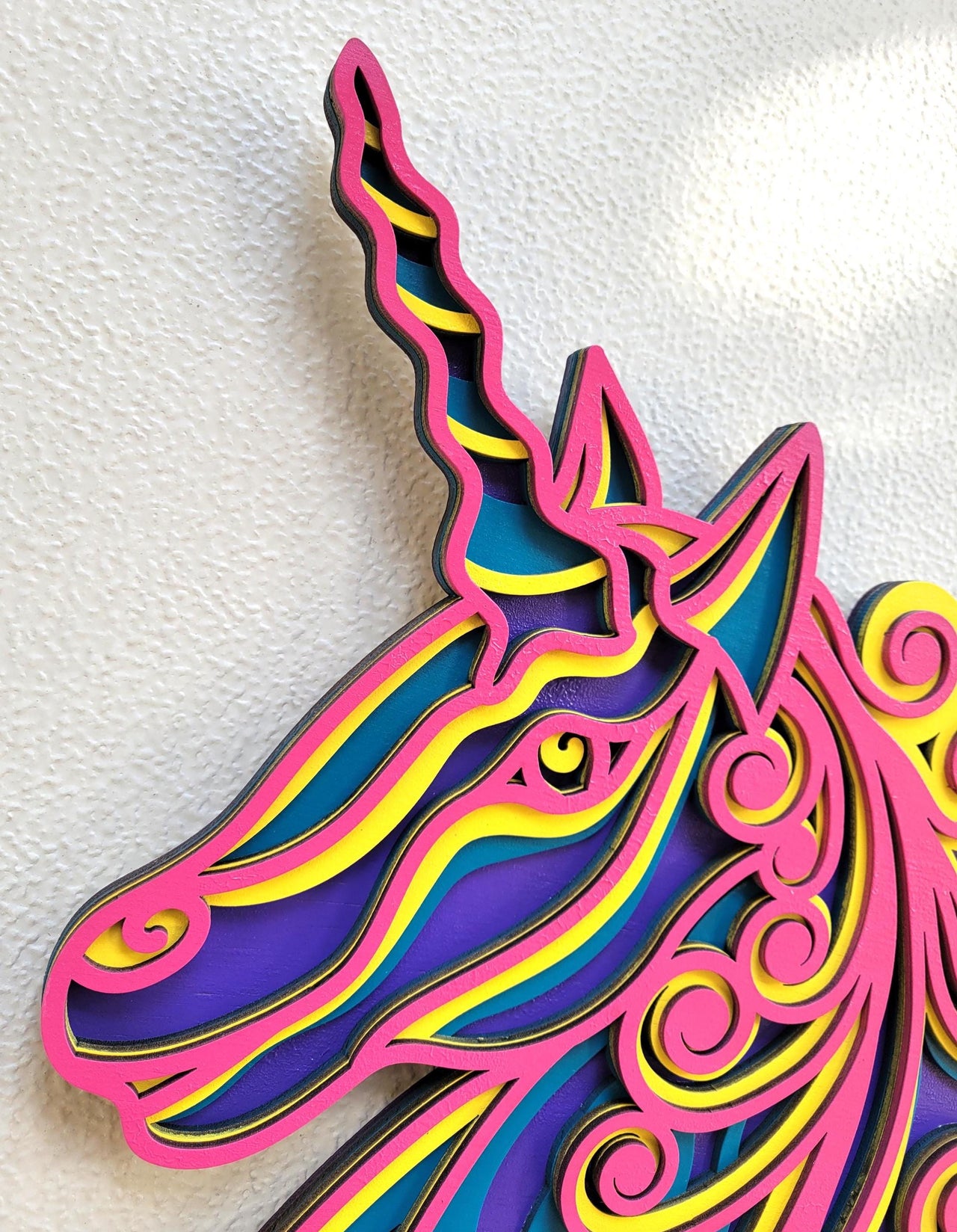 Unicorn Wall Art, Limited Edition Laser Multi Layer Wood Art