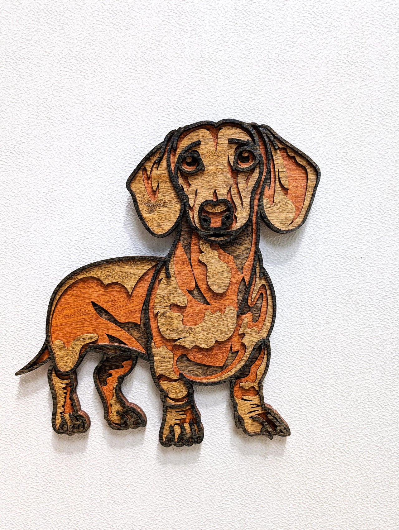 3D Dachshund Wood Wall Art: Limited Edition Laser Cut Dog Decor