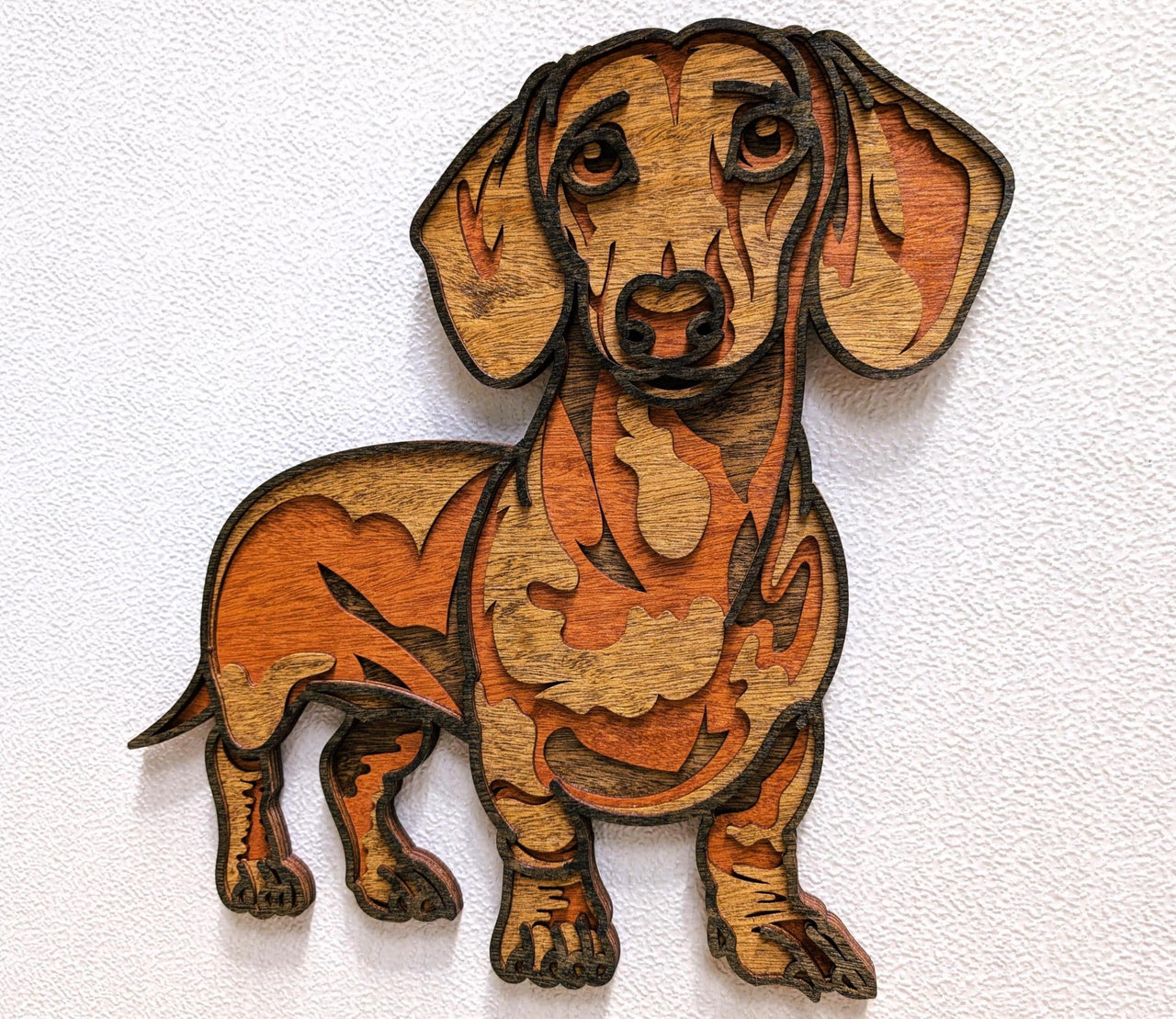 3D Dachshund Wood Wall Art: Limited Edition Laser Cut Dog Decor