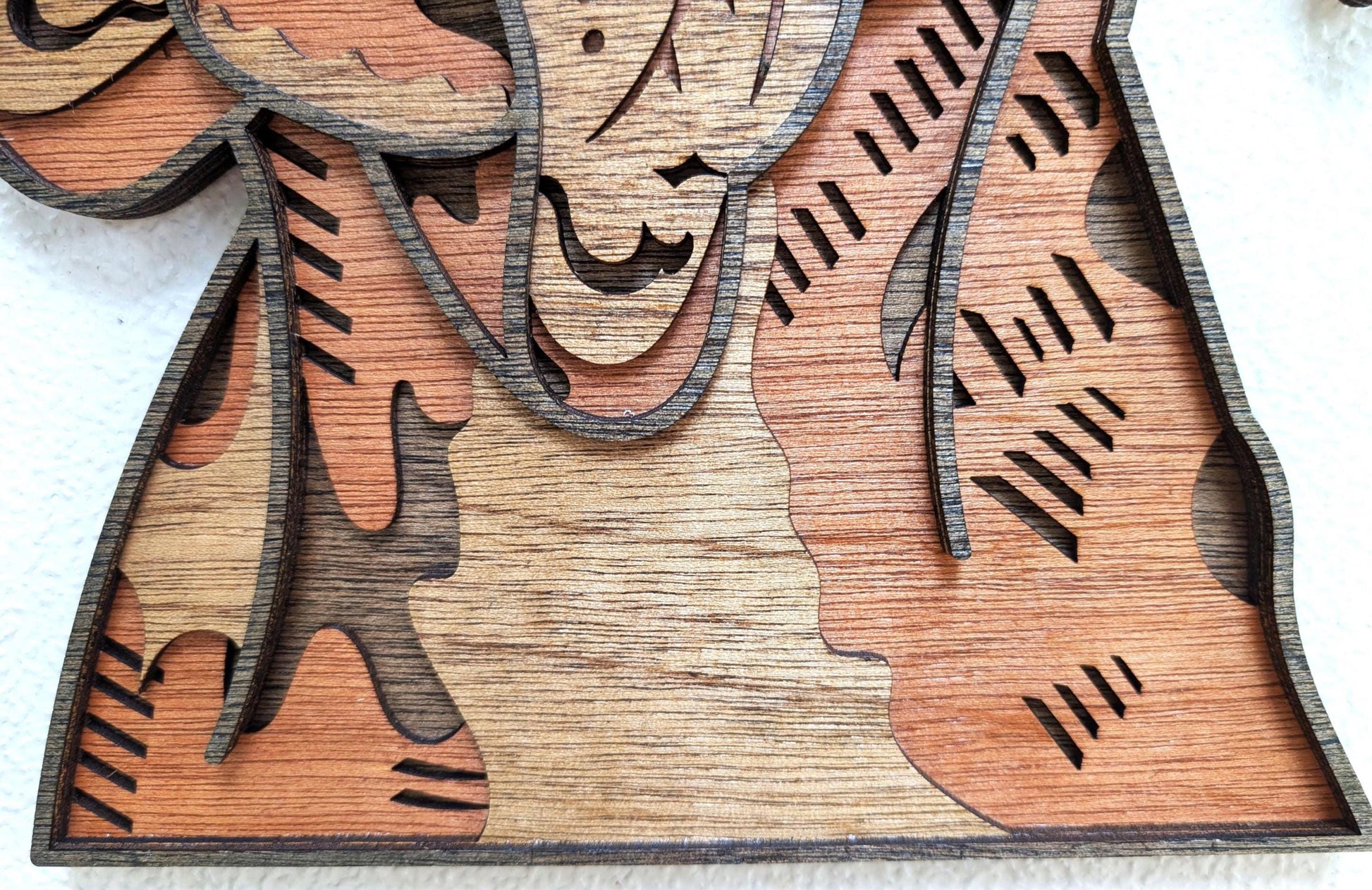 Boxer Dog Wall Art; Multi Layered Stained Wood Wall Decor