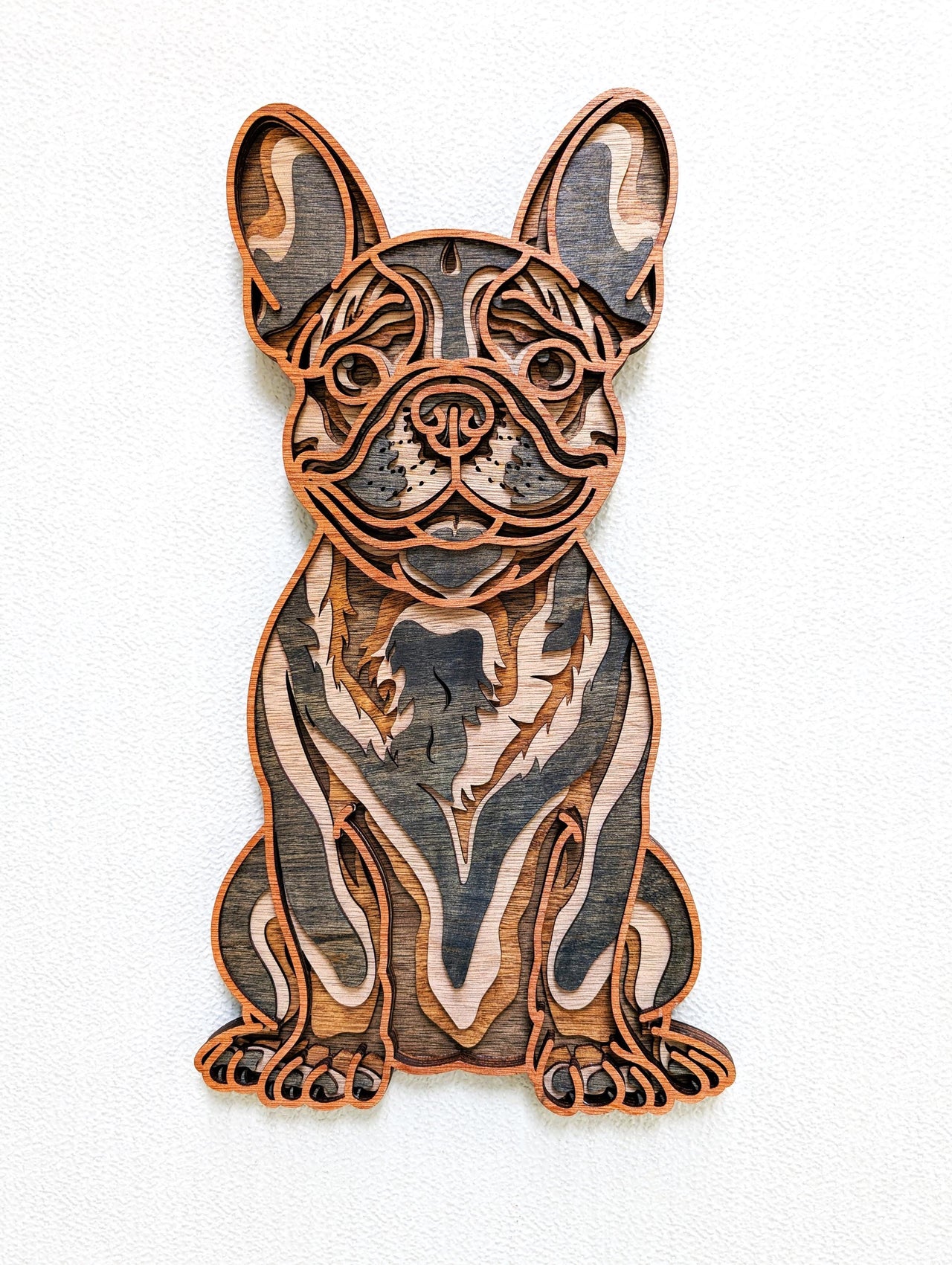 3D Boston Terrier Wood Wall Art: Limited Edition, Hand Stained