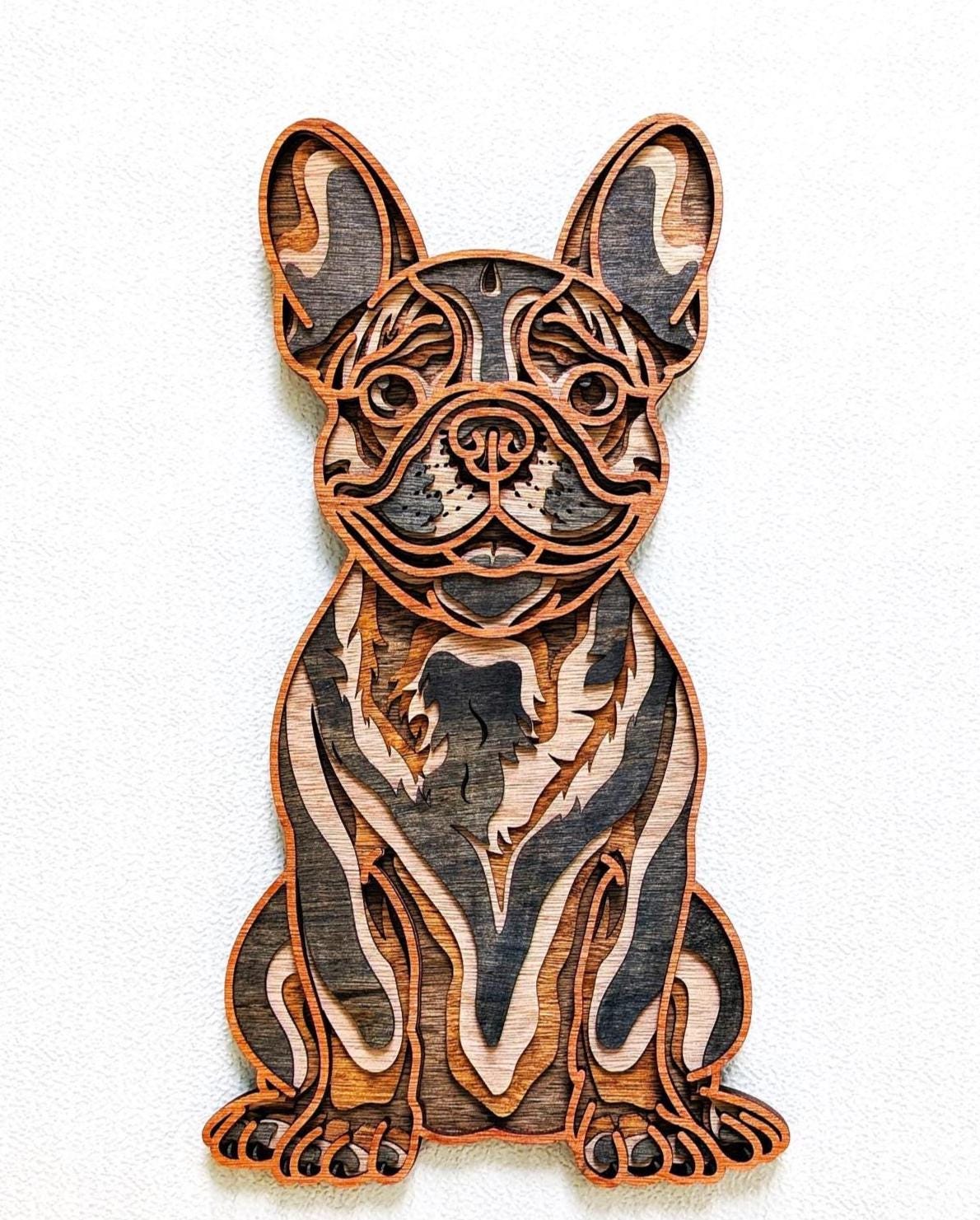 3D Boston Terrier Wood Wall Art: Limited Edition, Hand Stained