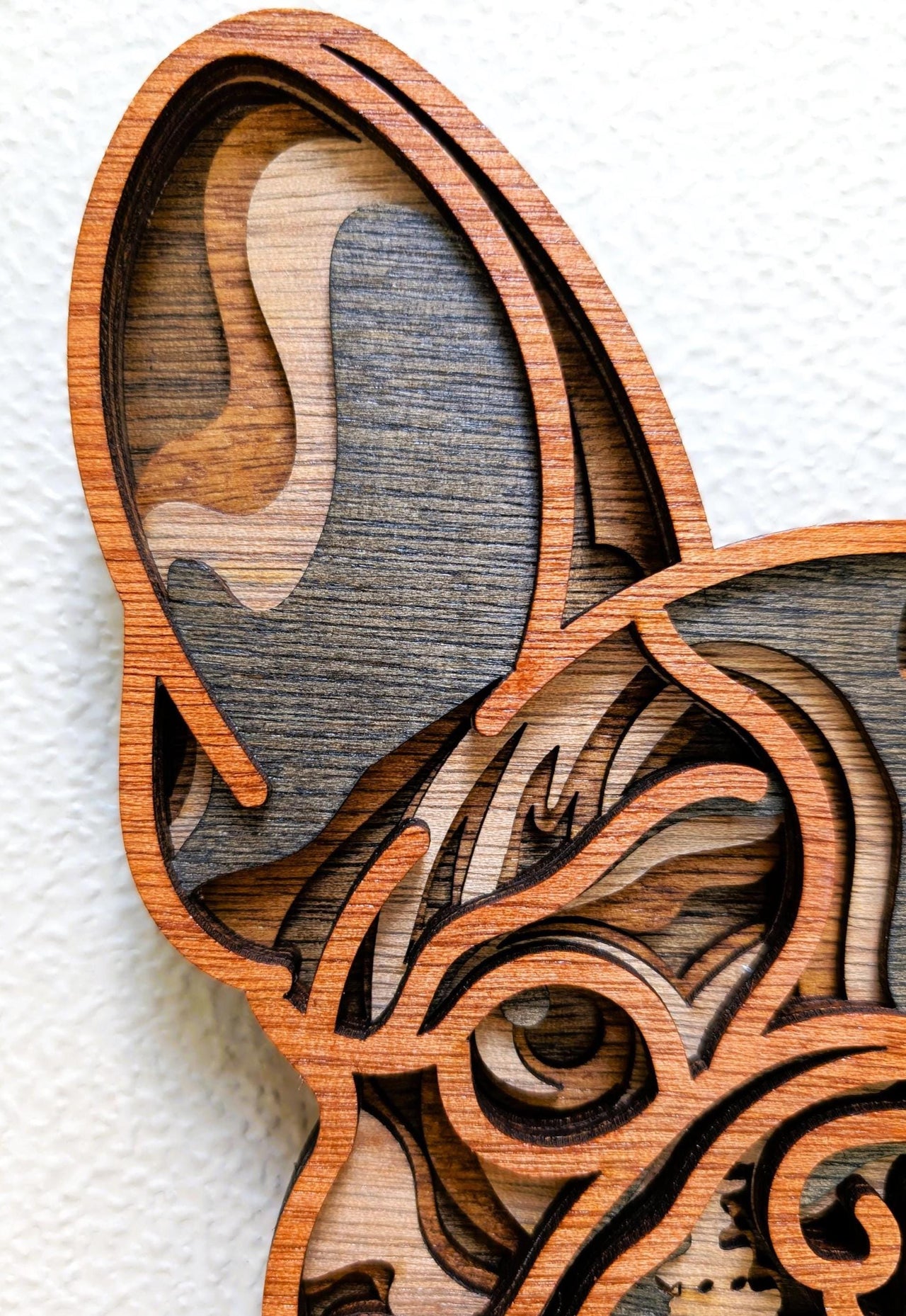 3D Boston Terrier Wood Wall Art: Limited Edition, Hand Stained