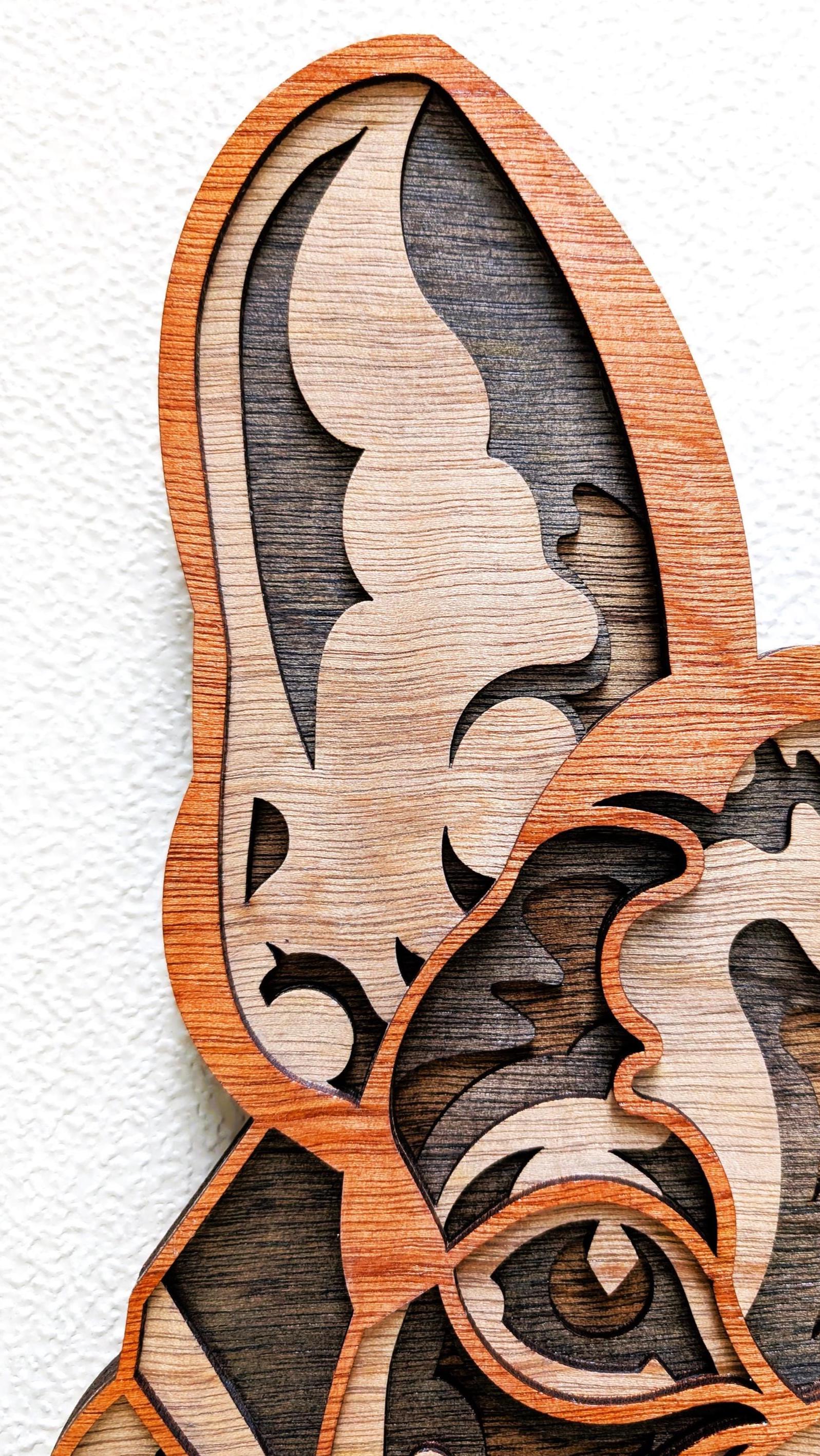 3D French Bulldog Wood Wall Art: Multi Layered Handcrafted Dog Decor