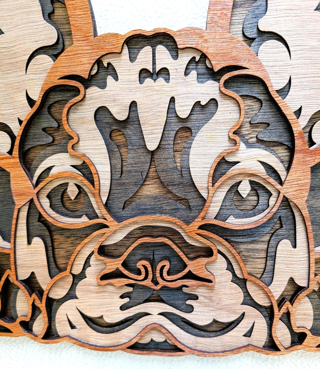 3D French Bulldog Wood Wall Art: Multi Layered Handcrafted Dog Decor
