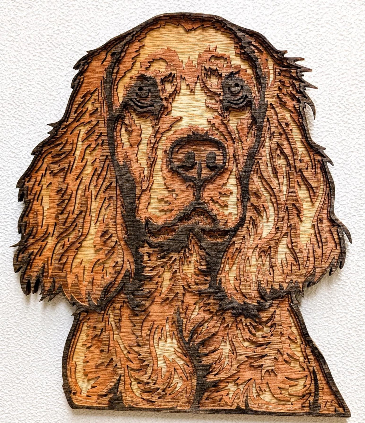3D Cocker Spaniel Wood Wall Art: Limited Edition, Hand-Stained