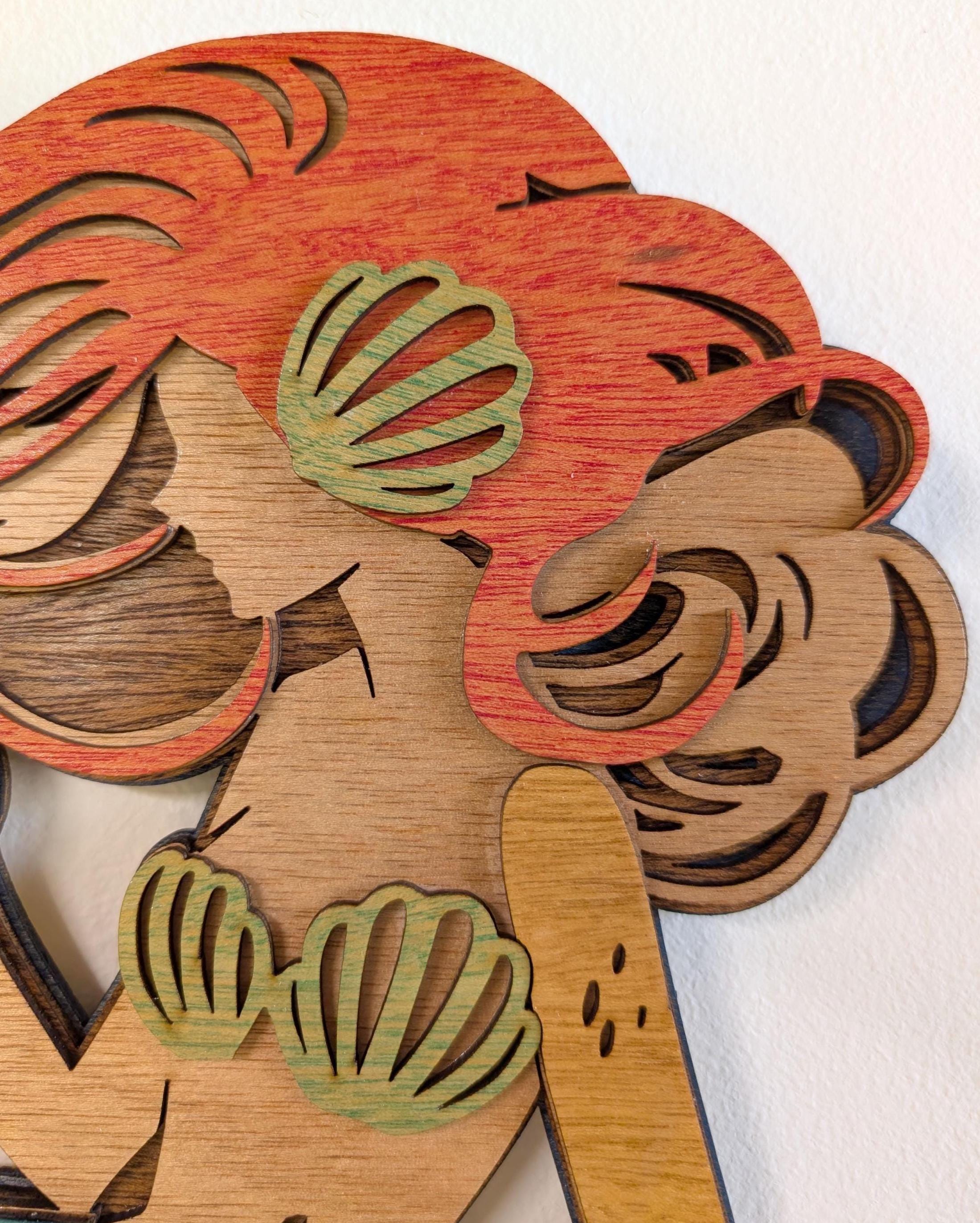 MERMAID Wood Wall Art, Multi-Layered Stained Wood, 3D Laser Wall Art, Ocean, Nautical, Beach House Decor, Nautical Gift