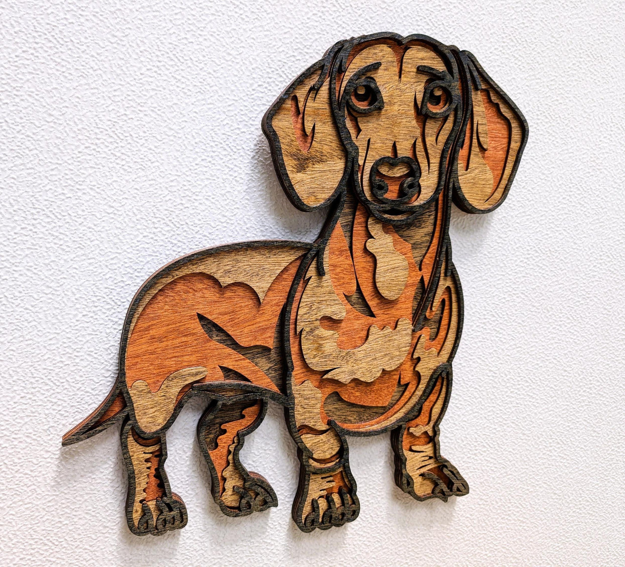 3D Dachshund Wood Wall Art: Limited Edition Laser Cut Dog Decor