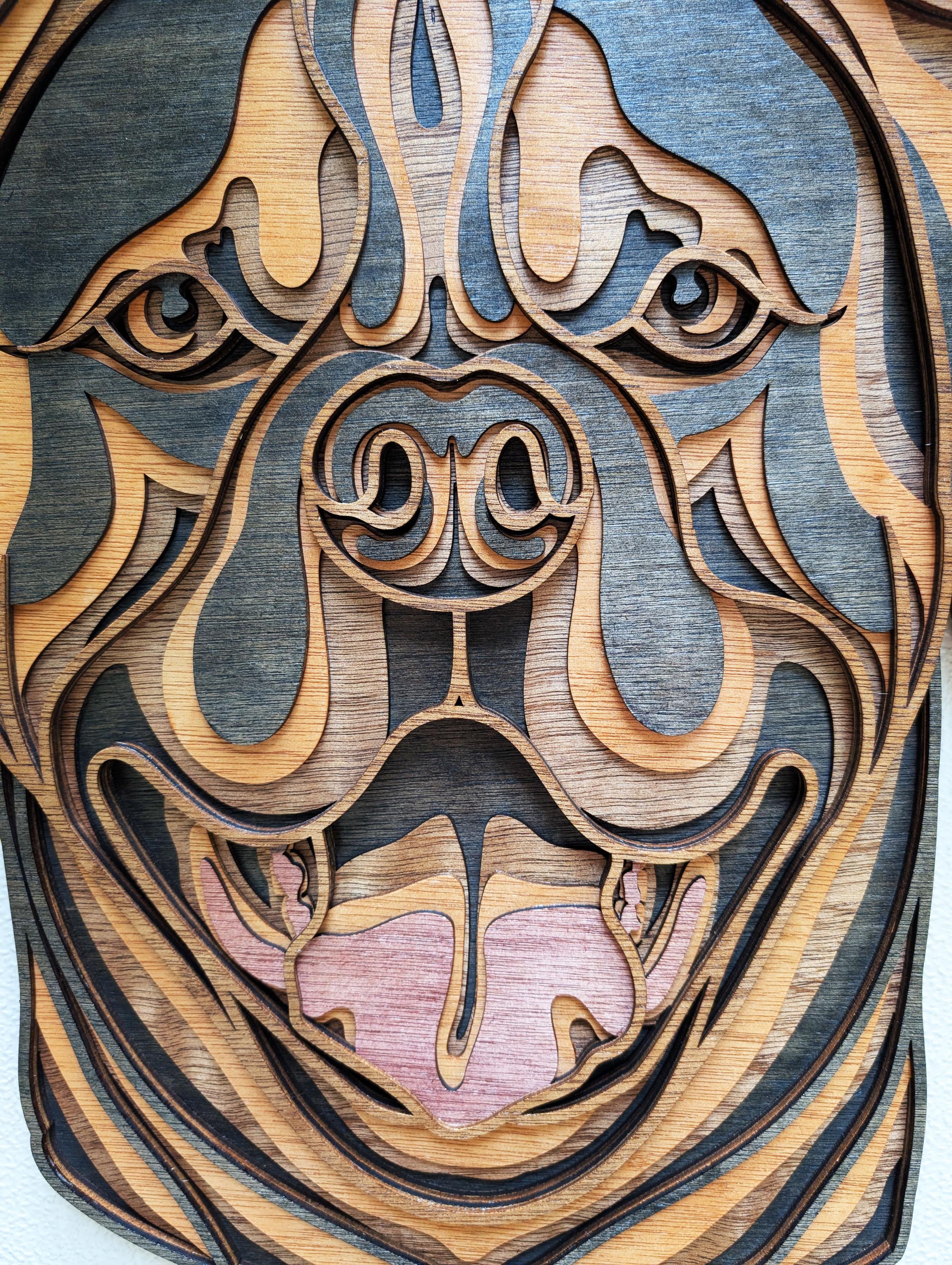 3D Rottweiler Wood Wall Art: Dog Decor