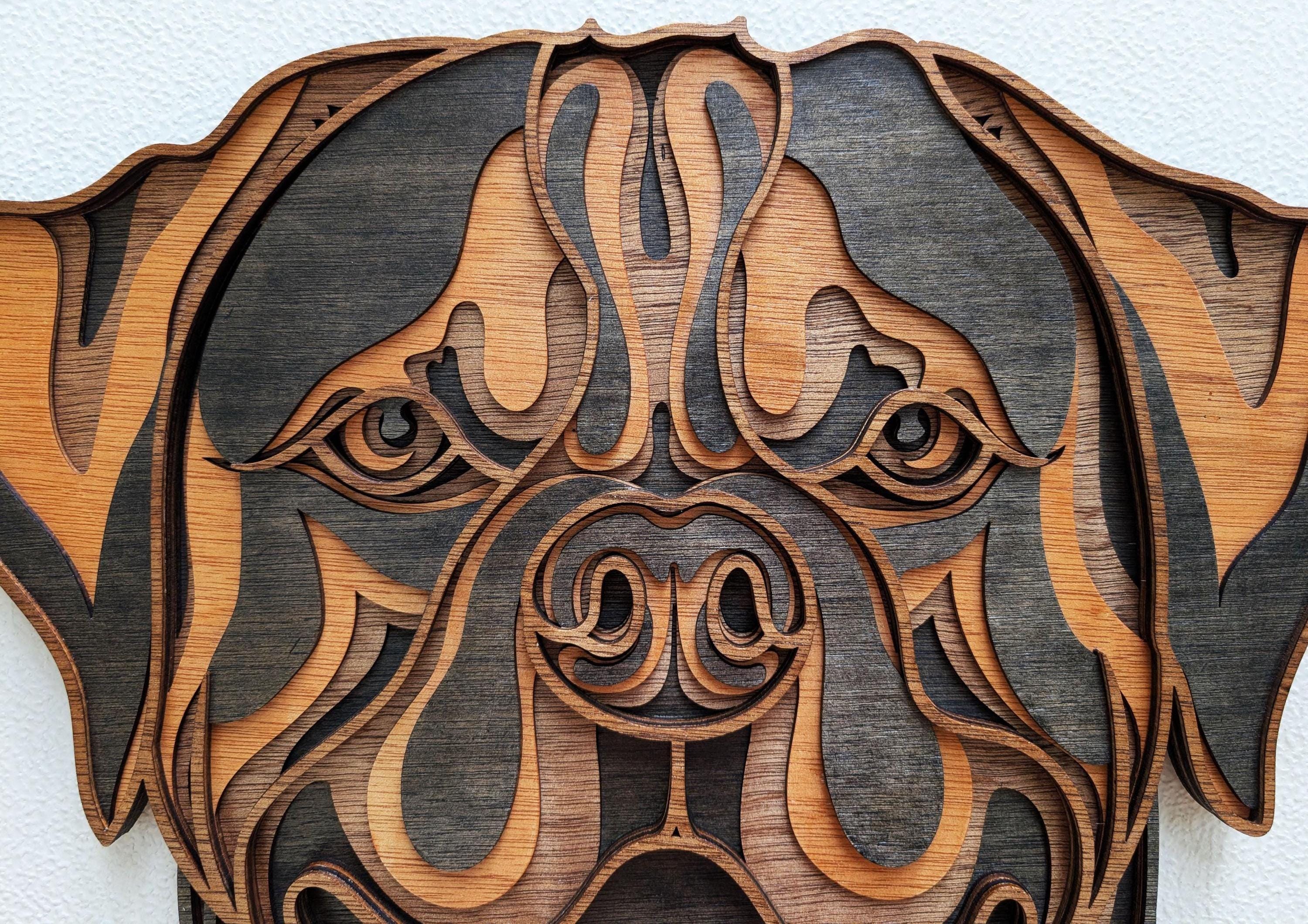 3D Rottweiler Wood Wall Art: Dog Decor