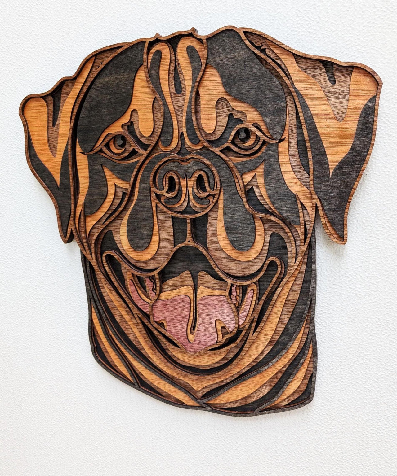 3D Rottweiler Wood Wall Art: Dog Decor