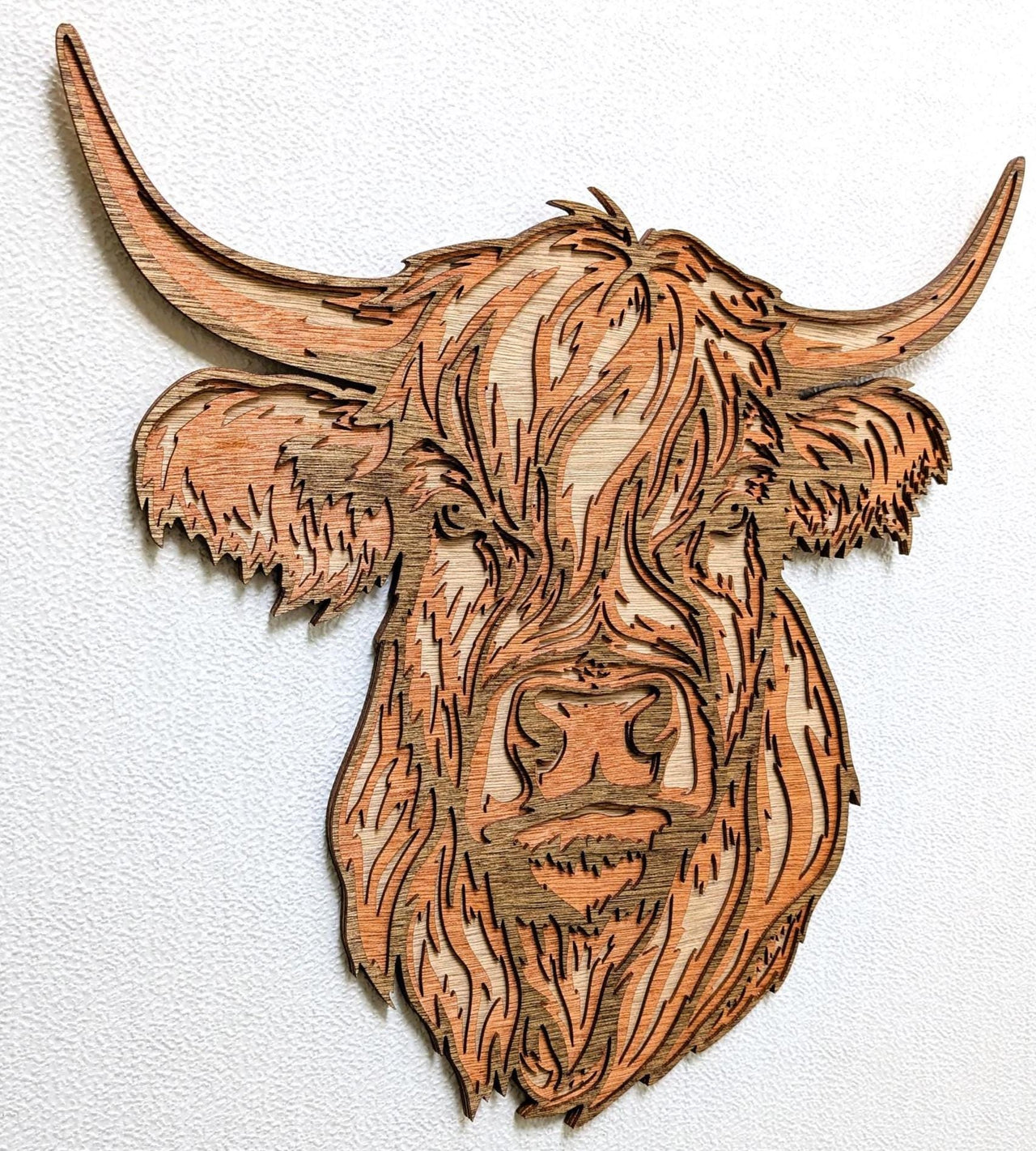 Highland Cow Multi Layered Wood Wall Art - Farm Decor