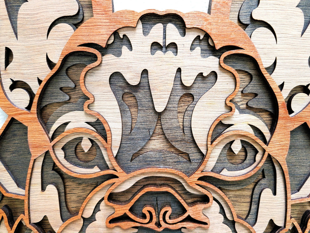 3D French Bulldog Wood Wall Art: Multi Layered Handcrafted Dog Decor