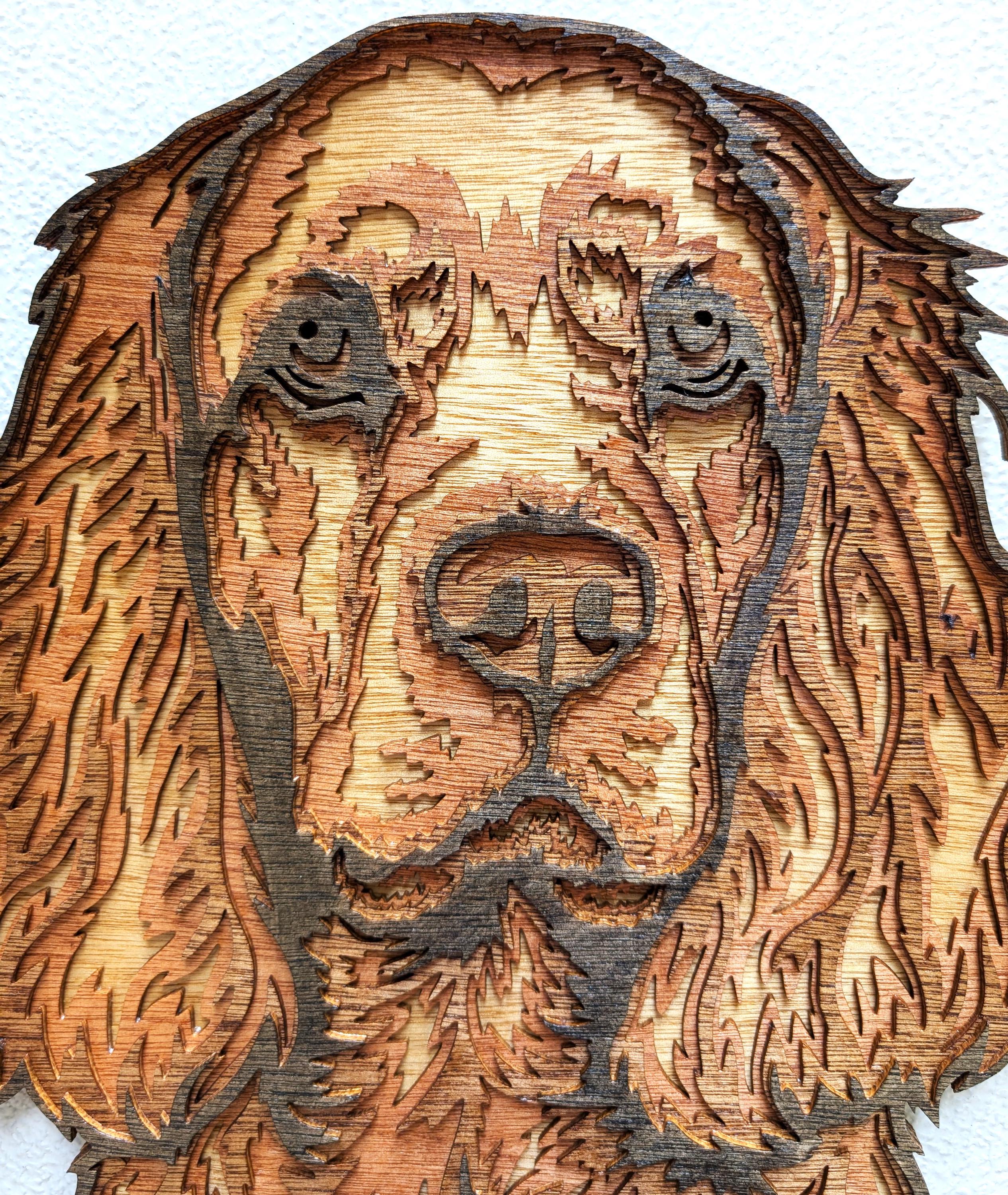 3D Cocker Spaniel Wood Wall Art: Limited Edition, Hand-Stained