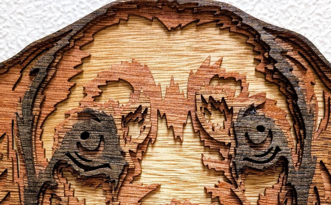 3D Cocker Spaniel Wood Wall Art: Limited Edition, Hand-Stained