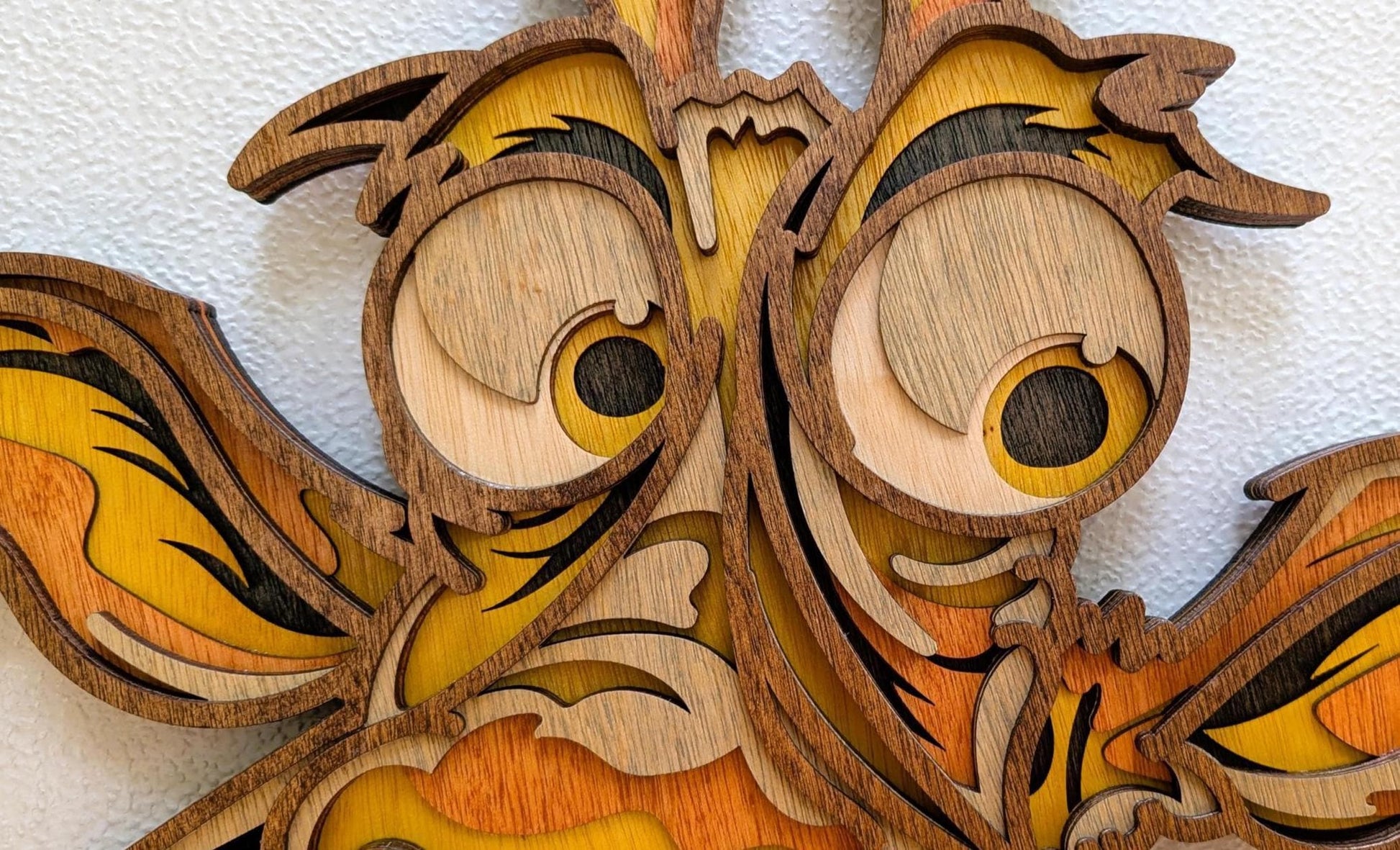 3D Fun Giraffe Wood Wall Art: Multi-Layered Stained Laser Art