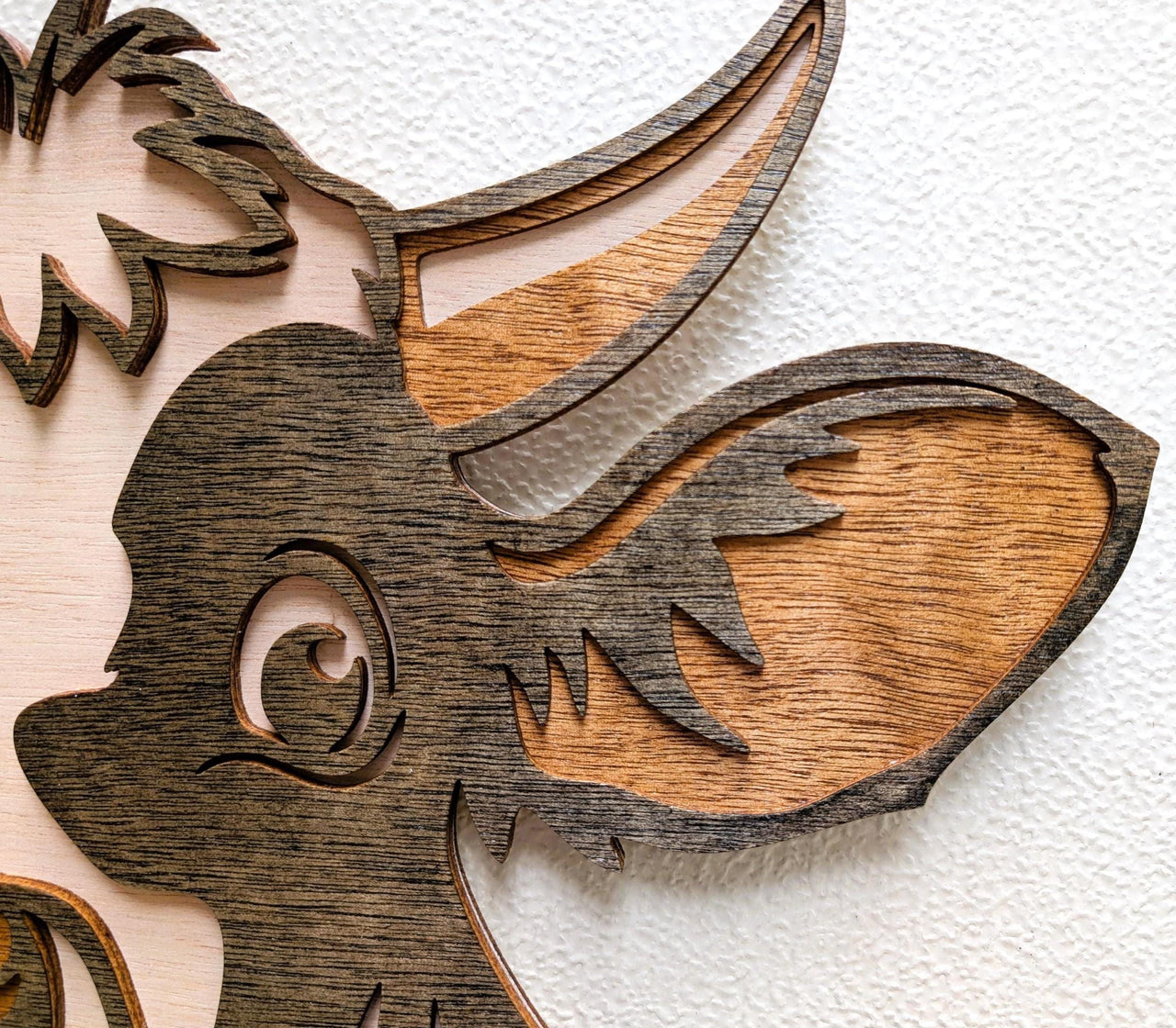 3D Fun Cow Wall Art: Multi-Layered Stained Wood Farm Decor