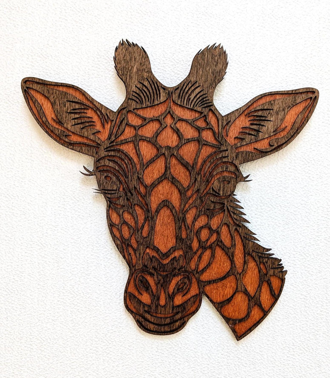 3D Giraffe Wood Wall Art: Multi-Layered Stained Wood, Limited Edition