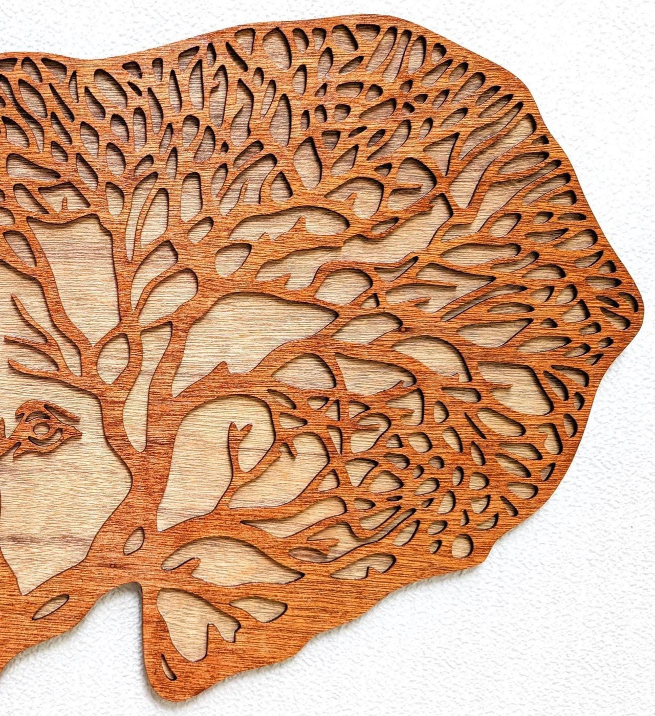 3D Layered Wood Elephant Wall Art: Hand-Stained Jungle Decor