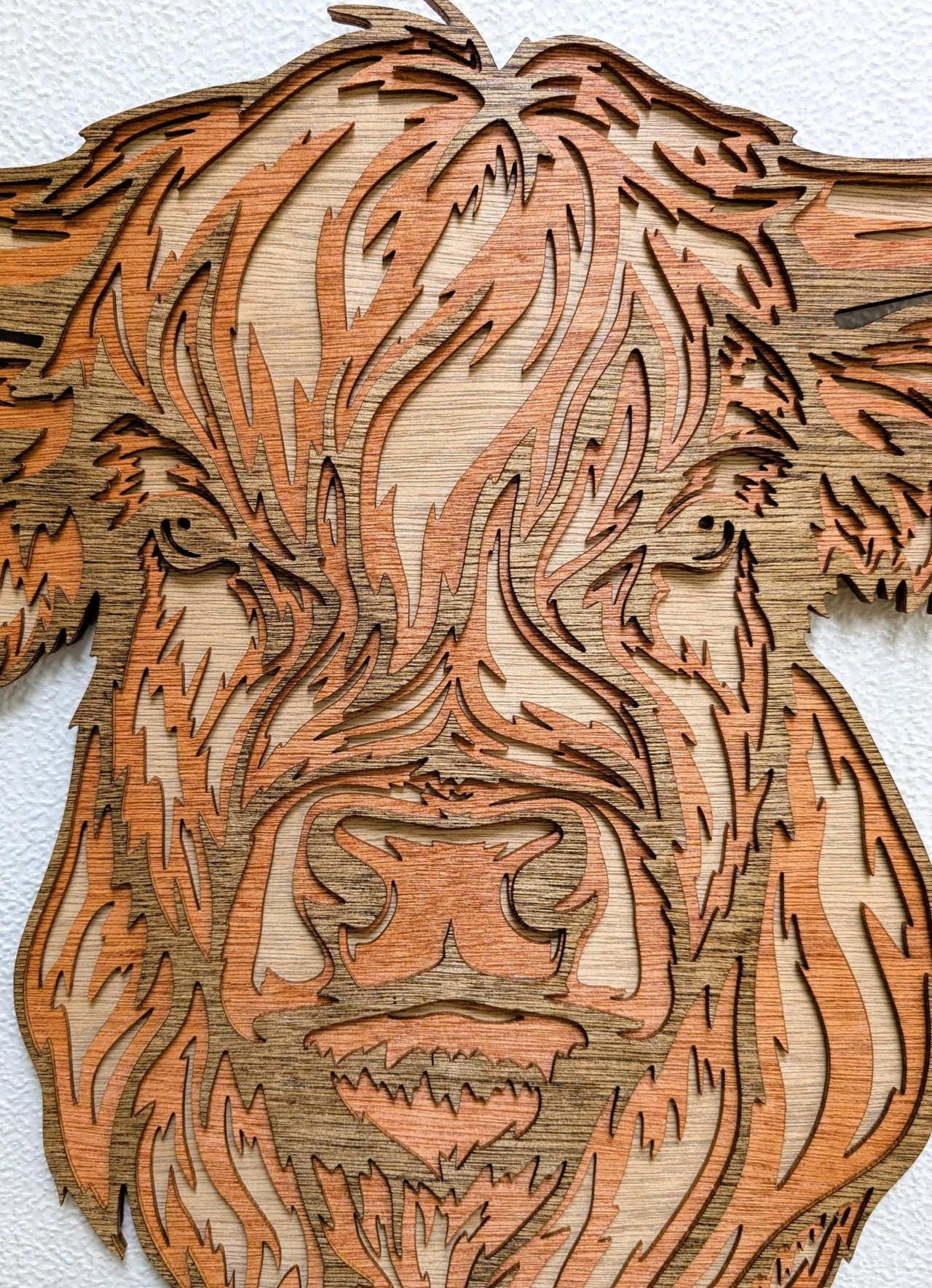 Highland Cow Multi Layered Wood Wall Art - Farm Decor