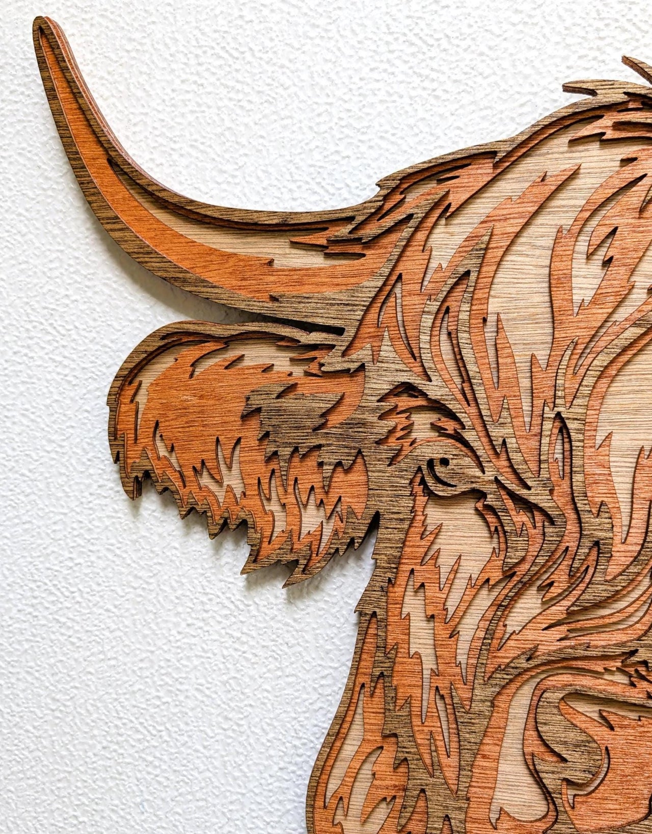 Highland Cow Multi Layered Wood Wall Art - Farm Decor