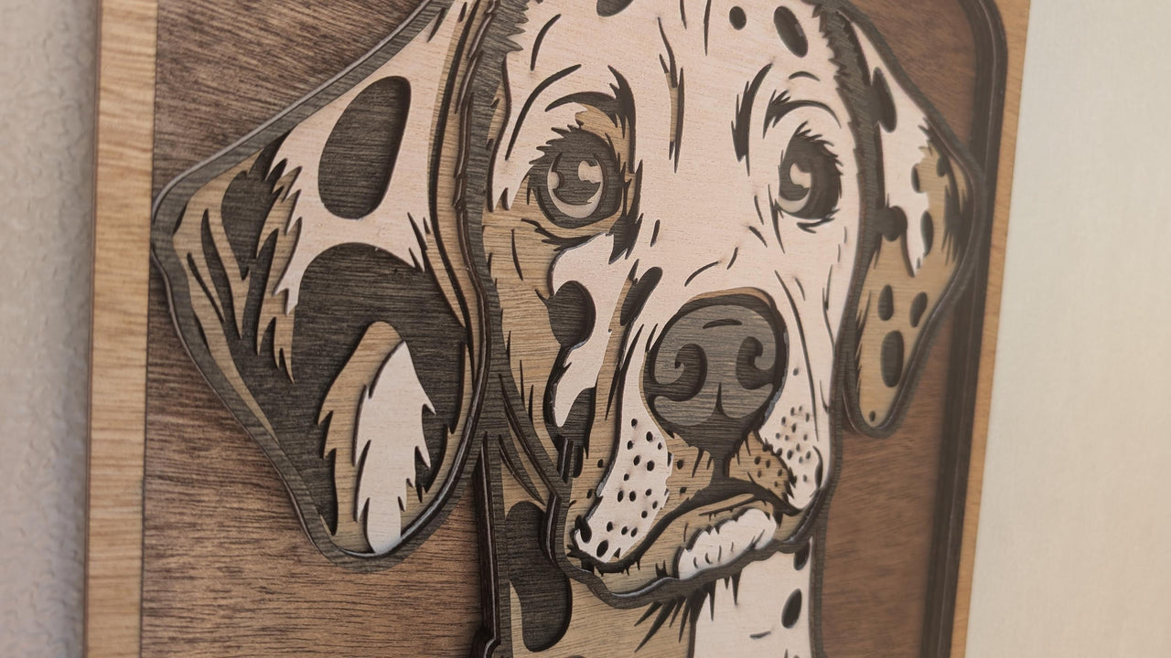 Layered Wooden Dalmatian Portrait