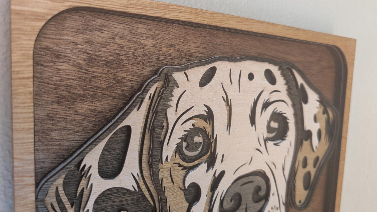 Layered Wooden Dalmatian Portrait