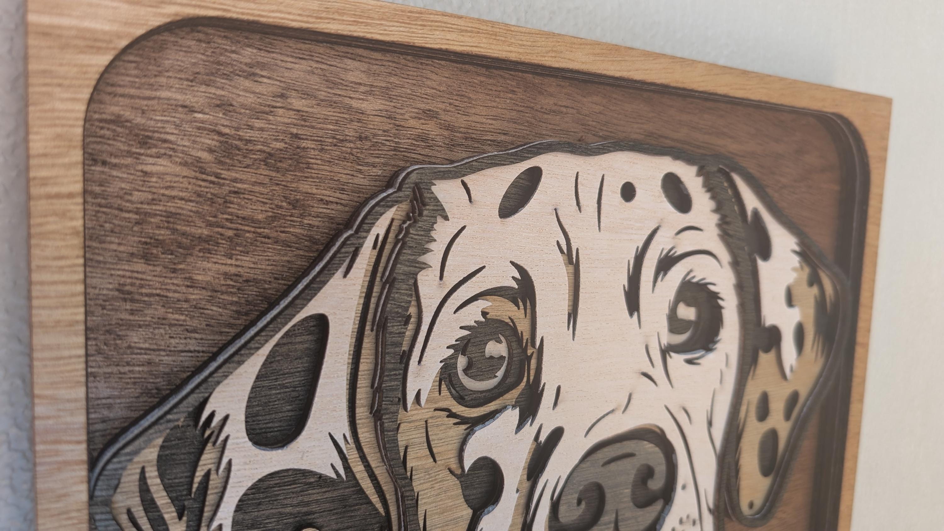 Layered Wooden Dalmatian Portrait