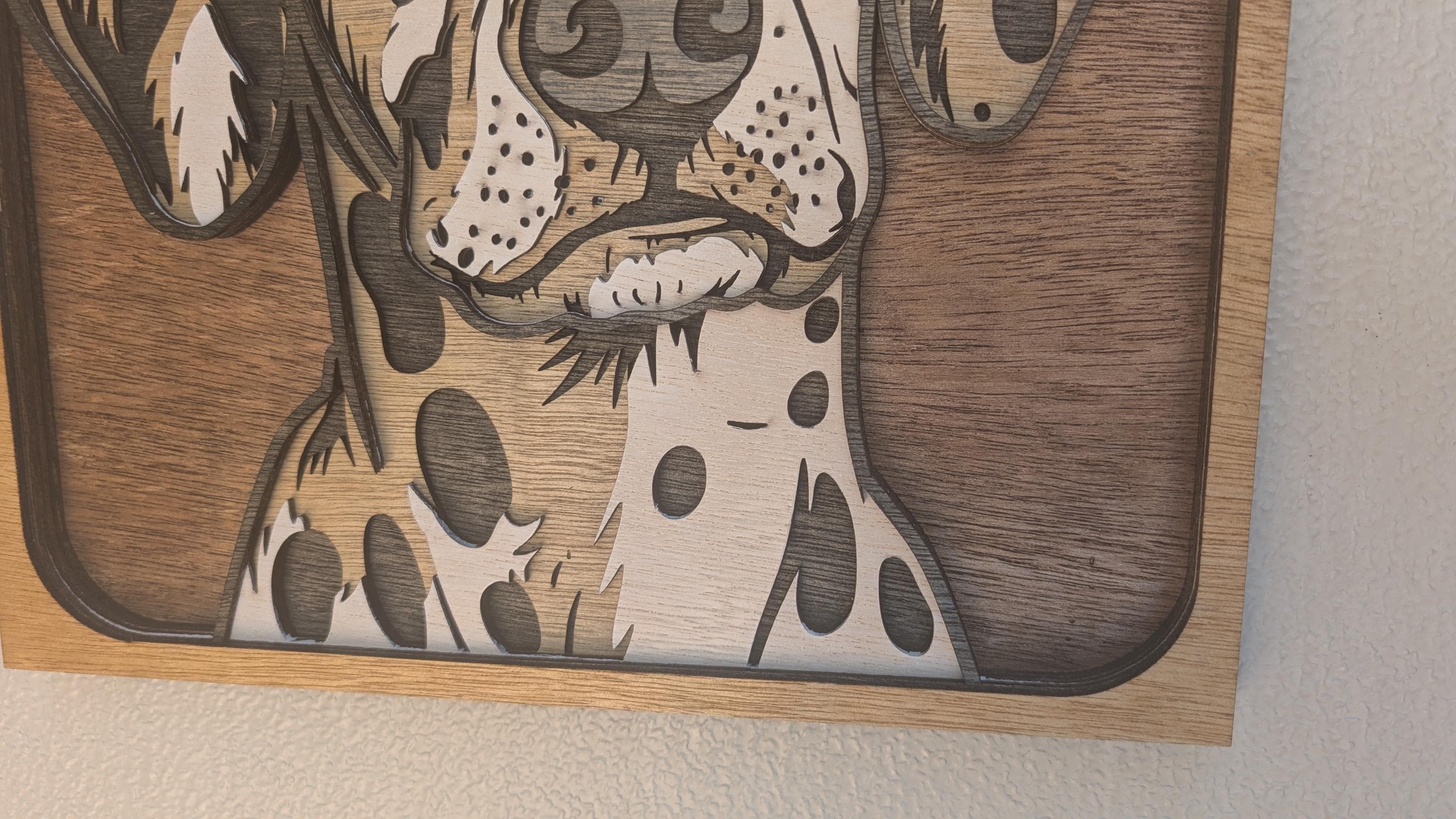 Layered Wooden Dalmatian Portrait