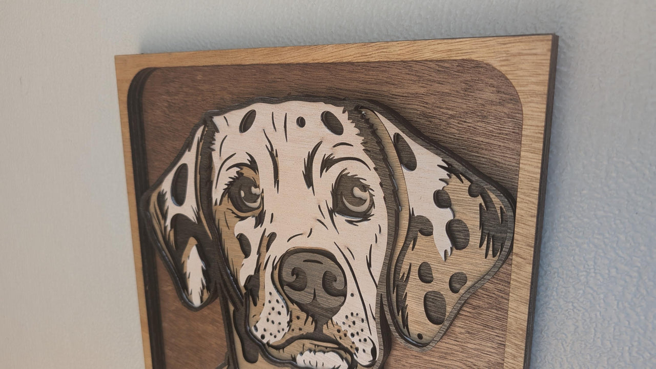 Layered Wooden Dalmatian Portrait